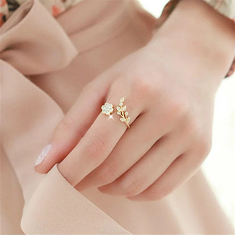 

New Fashion Silver Plated Crystal Rings For Women Jewellery Opening Ring Female Engagement Rings For Women Wedding Ring Femme Gi