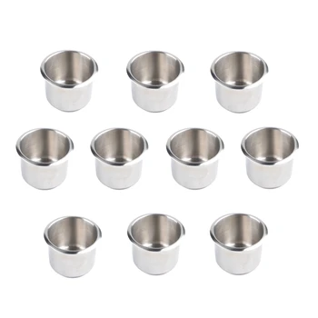 

10 Only Boat Cup Drink Holder Stainless Steel Drop-In Cup Holder,6.8 x 5.5 CM