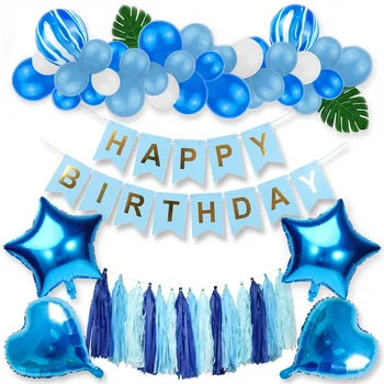 

1set 12inch Latex Balloons Chain Happy Birthday Letter Banner Pink And Blue Baby Shower Birthday Party Decoration Helium Balloon