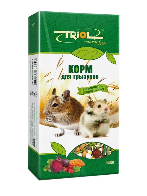  TRIOL STANDARD корм для грызунов с овощами и шиповником | Дом сад