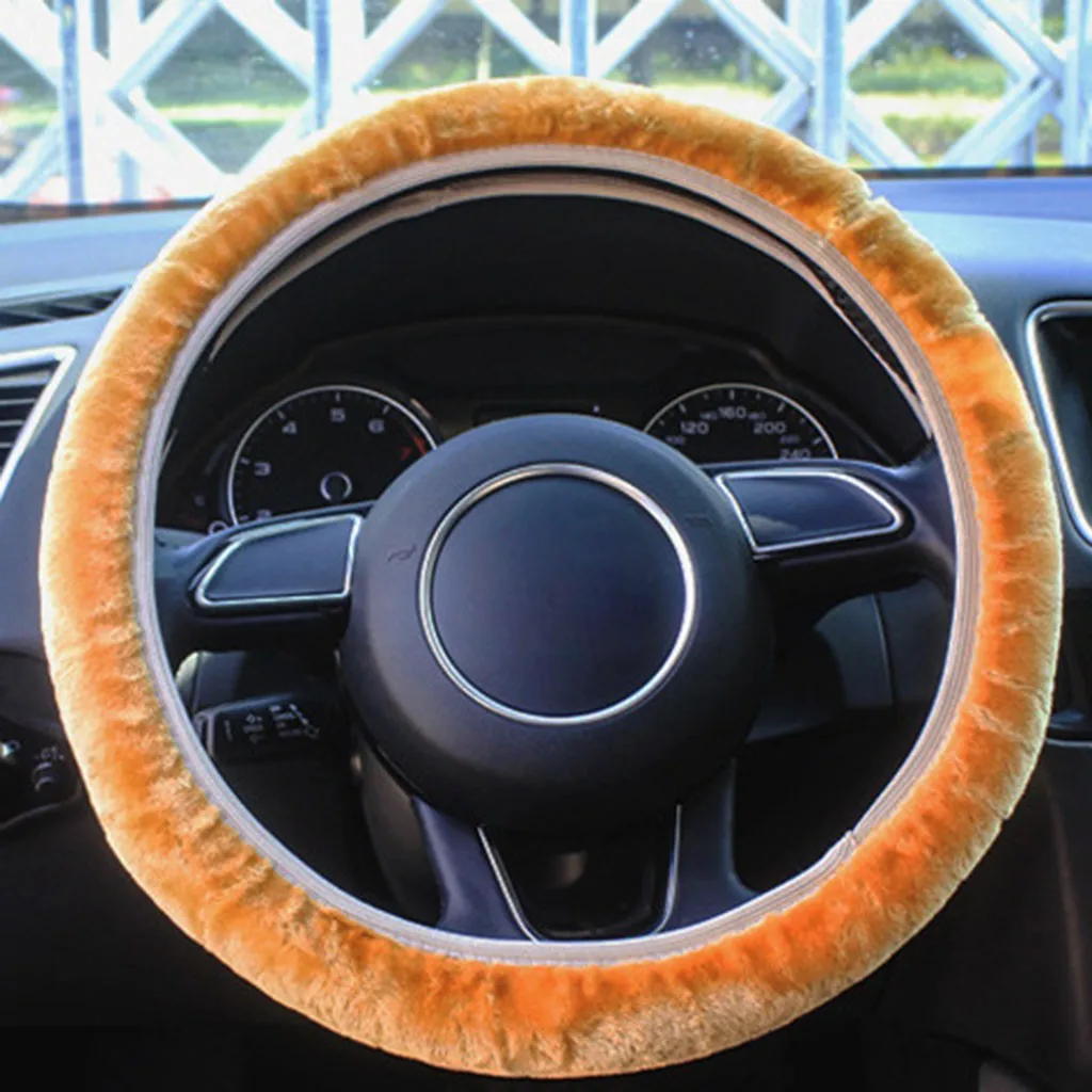 2 шт. мягкий короткий плюшевый чехол для руля авто рулевого колеса автомобиля