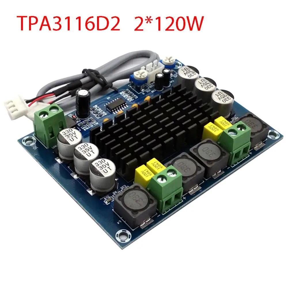 

TPA3116D2 Dual-Channel Stereo High Power Digital Audio Amplifier Board 2*120W Amplificador DIY Module 12V-24V