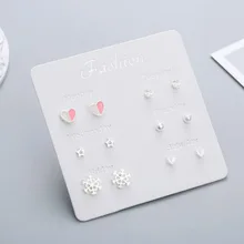 Одна неделя, серьги для женщин, простые, индивидуальные, креативные, маленькие звезды, серьги, корейские серьги для девочек, подарки, набор из 6 пар