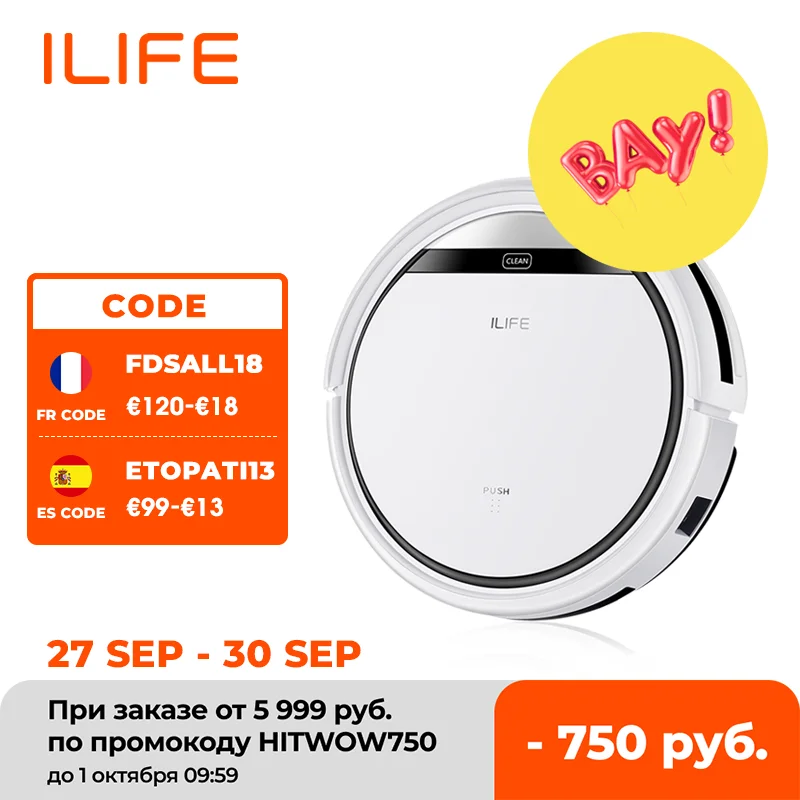 ILIFE V3s Pro Robot Vacuum Cleaner, Home Household 600Pa Suction Sweep Machine for Pet hair, Anti Collision Self Charging