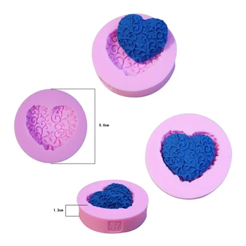 

Wedding Love Heart Shape Silicone Mold Cake Decoration tools baking Fondant Mould handmade soap mold
