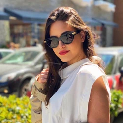 2021 French Luxury Design High Quality Ladies White Sunglasses Retro CatEye Glasses For WomenCustom Optical Prescription Lenses