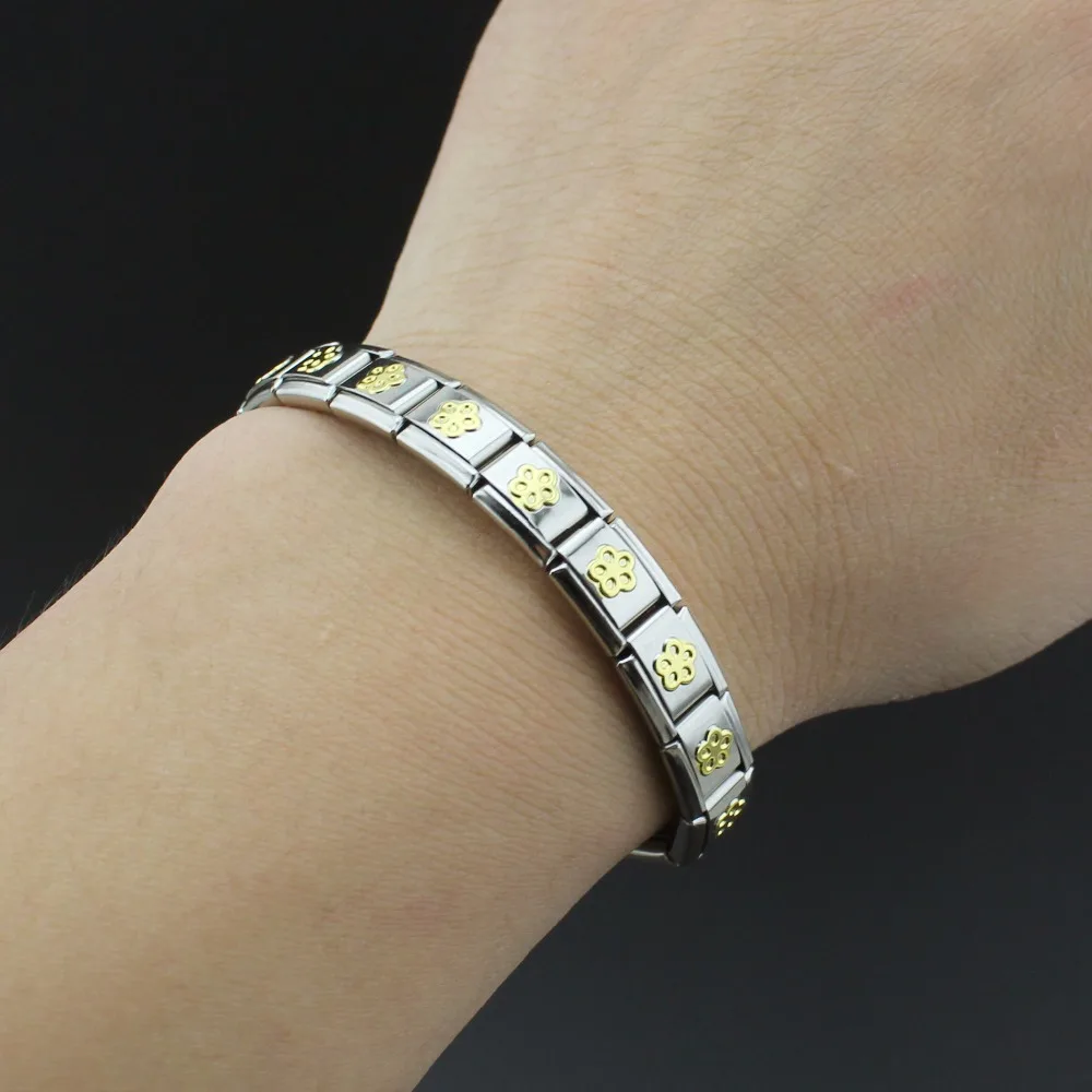 Hapiship Women Man Fashion Style Jewelry Heart Flower Butterfly Cross Dolphins Stainless Steel Elastic Bracelet Bangle ST00