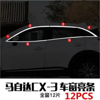 

High-quality Car styling stainless steel Strips Car Window Trim Decoration Accessories For 2018 Mazda CX-3