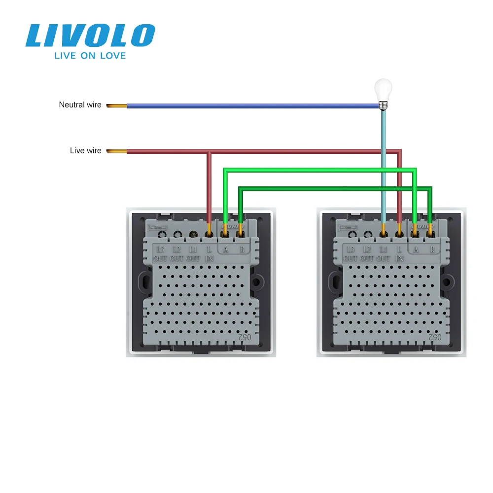 Настенный сенсорный светильник ель Livolo B6 стандарта Великобритании перекрестное