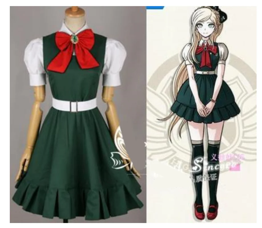 Danganronpa 3 -The End of Anime Cosplay Costume Cos Sonia Nevermind 4in1 Dress Tie Belt Headdress |