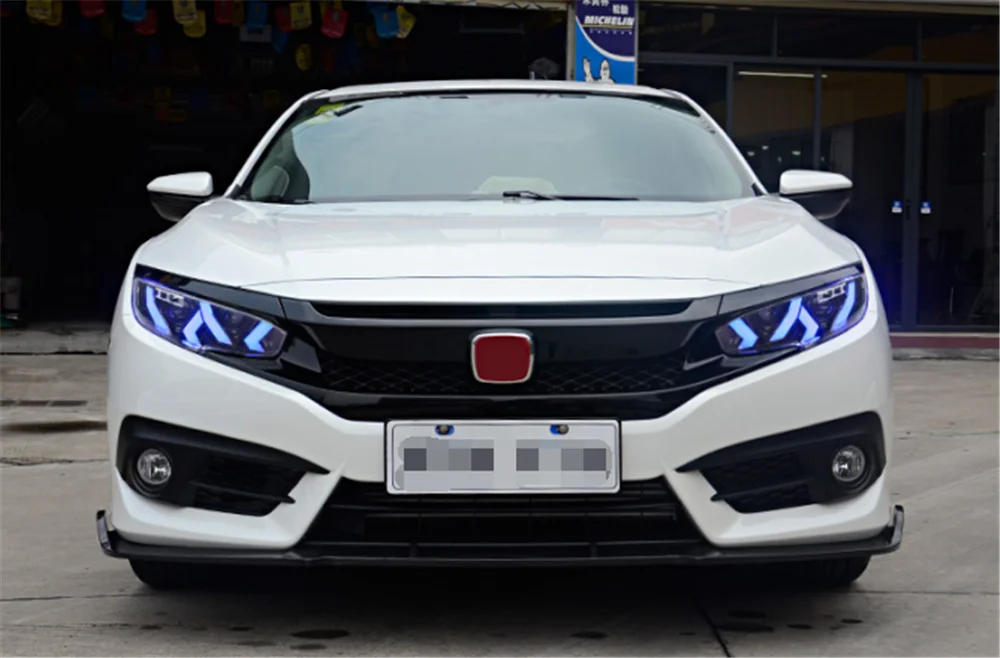 Пара для Honda Civic головной светильник s- Civic светодиодный головной фонарь все светодиодный светильник источник дневные ходовые огни динамический поворот