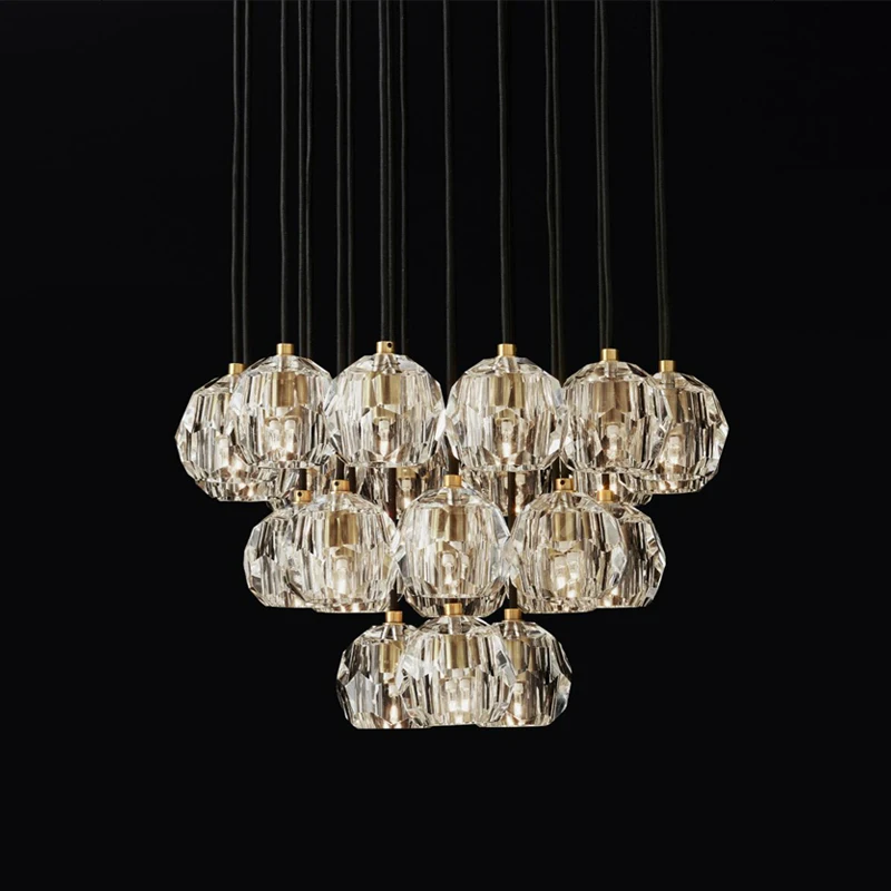 

American Crystal Chandelier Postmodern Living Room Dining Room Crystal Chandelier Nordic Simple Creative Villa Hotel Chandelier