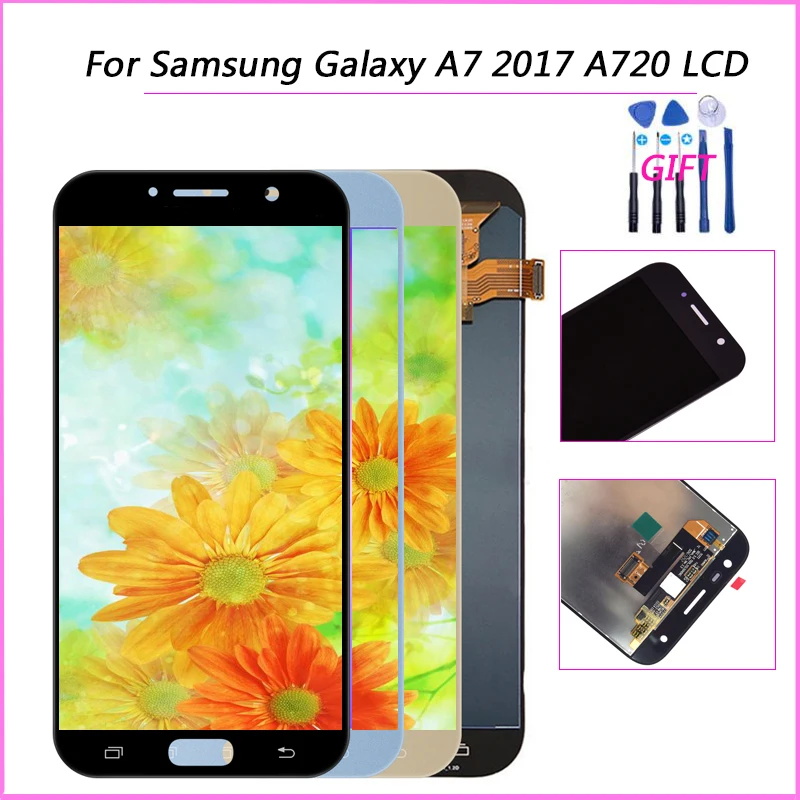 Высококачественный ЖК-дисплей для Samsung Galaxy A7 2017 A720 A720F A720M телефона сенсорный