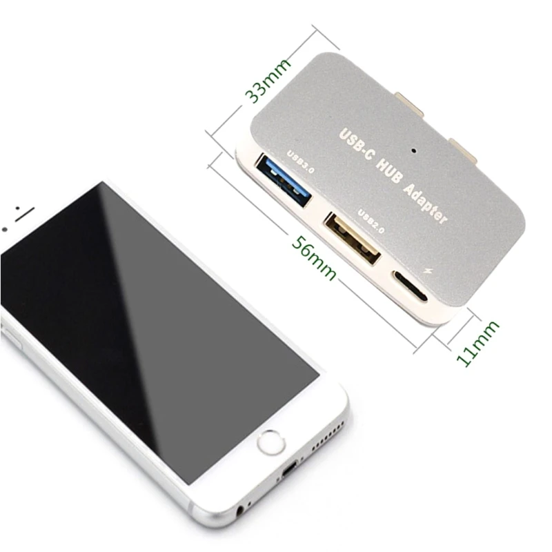 Type C к USB 3,0 высокоскоростной концентратор адаптер с PD портом для MacBook Pro 13 15 дюймов H7ED