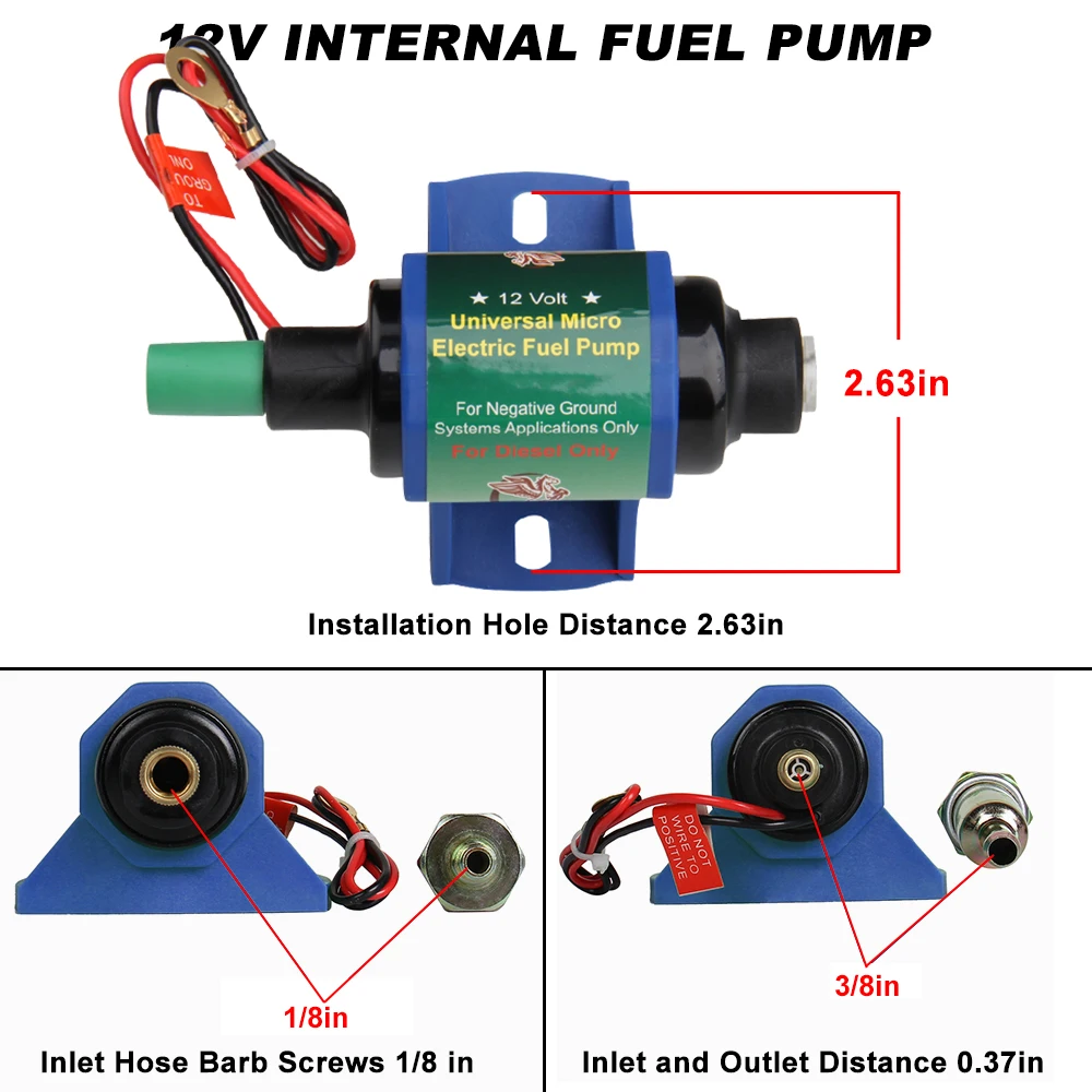 Carbole 12 В Электрический топливоперекачивающий насос низкого давления подходит для дизельного голубого универсального дизайна провод Простая установка 5/16 дюймов насос