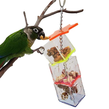

Multi-Layer Parrot Feeding Box Bird Foraging Device Nibble Toy Hanging Grass Star Box Cage Toy