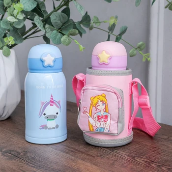 

Cartoon Children's Straw Cup Dual-use Insulation Cup Large Capacity Cute Bouncing Cup Portable 316 Stainless Steel Children Pot