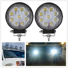2 sztuk reflektory LED 27W listwa LED Spot 24V 12V lampa do pracy przeciwmgielne światła drogowe LED 9 LED światła robocze punktowe reflektory LED dla ciężarówek tanie tanio 4inch CA598