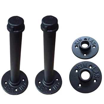 

2pcs Black Hanging Hardware Bookshelf Home Decor Floating Shelves Wall Mounted Racks Retro Industrial Iron Pipe Brackets Storage