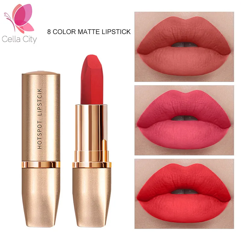 

Cellacity korean matte lipstick batom 8 colors waterproof woman red lip stick waterproof woman fashion gift