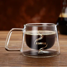 Двухслойная стеклянная кофейная чашка креативная Европейская кофейная кружка со стеклянным совком стеклянная чашка