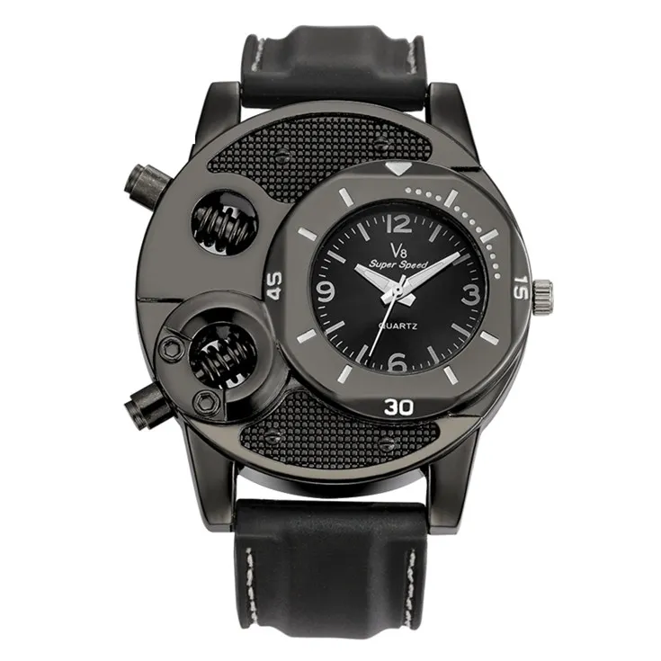 Luxury Sport Men's Watch Large Dial Movement Quartz Watches V8 Military Silicone Relogio Masculino Erkek Kol Saati Drop Shipping 
