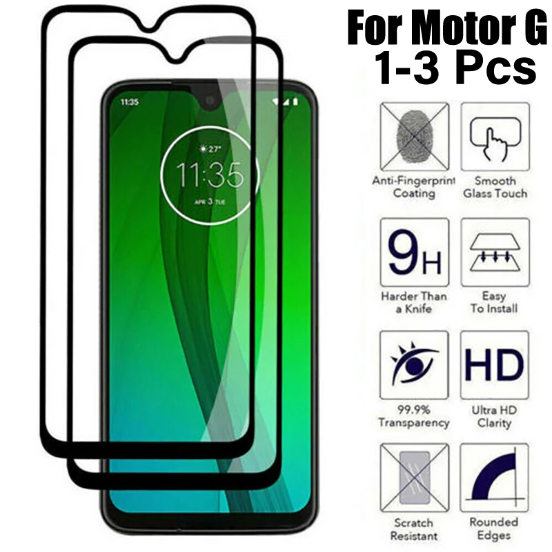 UGI-Protector de pantalla de cobertura completa, cristal templado para Motorola Moto G 5G G8 G9 Plus PLAY Power, 1-3 uds.
