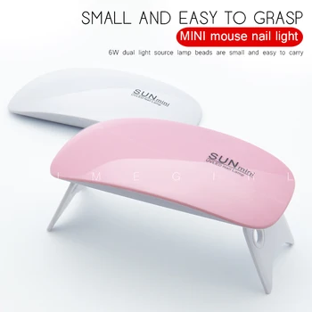 

Portable Mini 6W UV LED Lamp Nail Polish Dryer White Pink Home Use 45s/60s Timer Setting Gel Nail Machine Beauty Nail Tool Sets