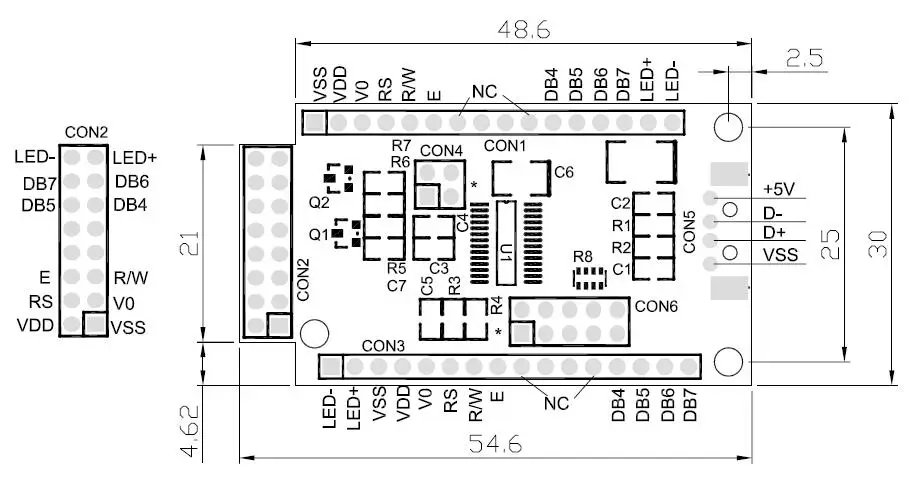 ЖК-дисплей 2USB USB 242 24X2 2402 персональный модуль lcd Экран дисплея Панель справочная информация: подходит ЖК-дисплей Smartie& AIDA64 для DIY(сделай сам