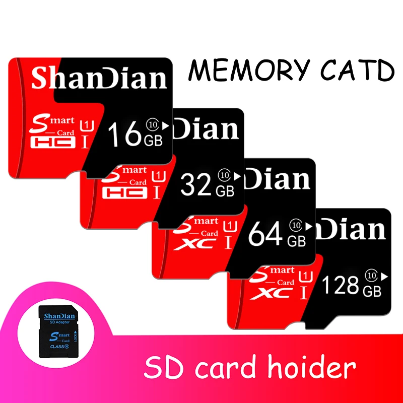 Shandian Высокое качество Micro SD карта 4 ГБ 8 16 32 64 Гб памяти TF бесплатная адаптер