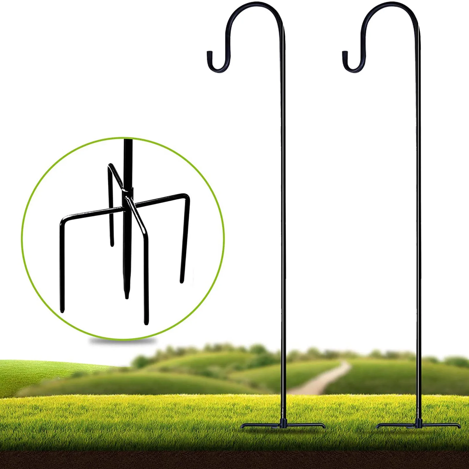 

Shepherd Hook With 5-Claw Base Plant Hook Garden Stake Outdoor Plant Stand Hanger Lantern Hooks Outdoor Yard & Garden Efficient