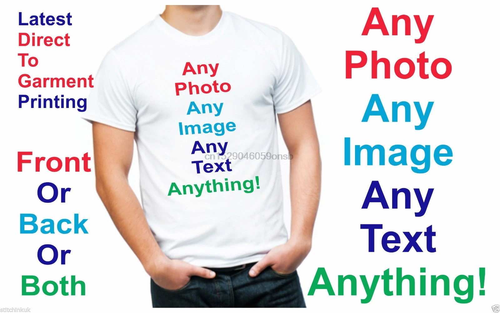 

Custom Personal Adult White T Shirt Printed With Any Photo Any Image Any Text!