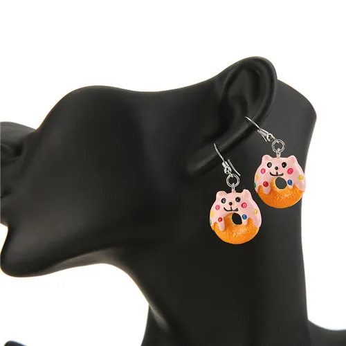 1 пара много стилей Милая Смола пончик имитация десерты еда серьги и колье для детей подарок на день рождения женщины ювелирные изделия - Окраска металла: earring
