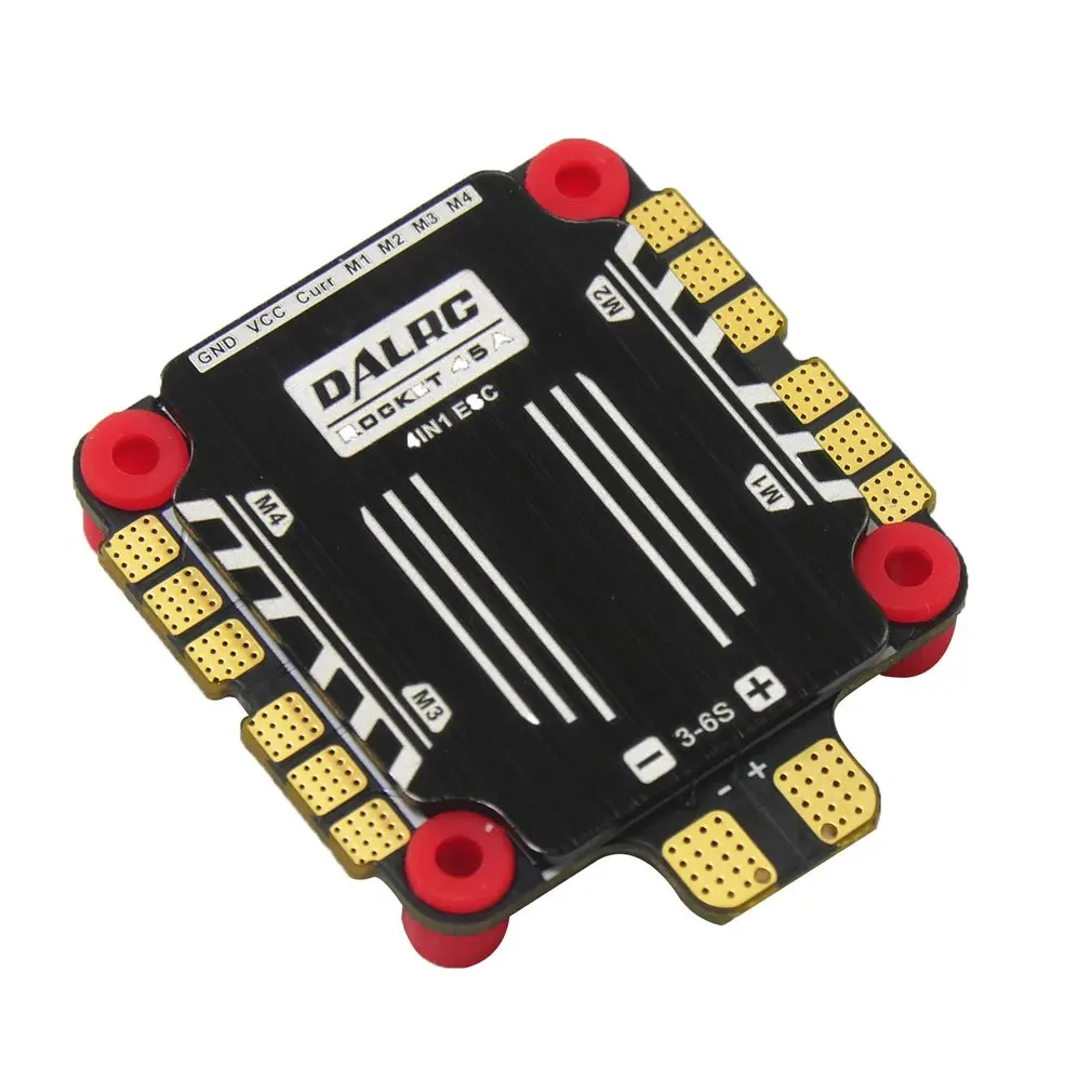 

DALRC Rocket 45A 4 in 1 ESC Brushless 3-6S Blheli_32 LIHV DSHOT1200 for DIY FPV Racing Drone Compatiable with F405 F722 FC
