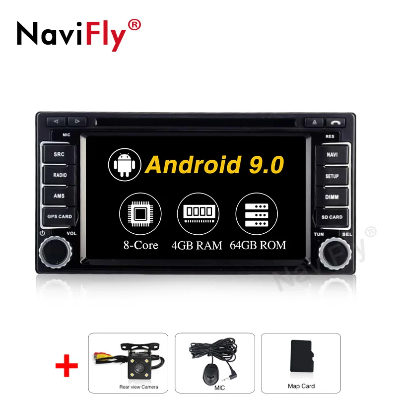 NaviFiy 2 Din Android 9,0 автомобильный мультимедийный плеер для Subaru Forester 2008-2011 Автомобильный DVD радио поддержка BT wifi gps - Цвет: 4G RAM 64G ROM