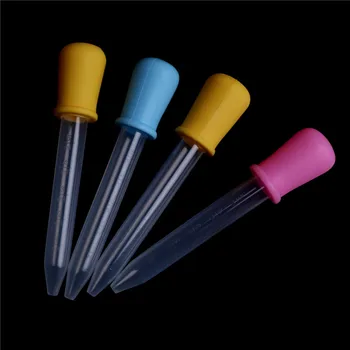 

2pcs/lot 5ML colorful Silicone Clear Pipette Plastic Feeding Medicine Liquid Eye Ear Graduated Pipette Dropper For Lab Supplies