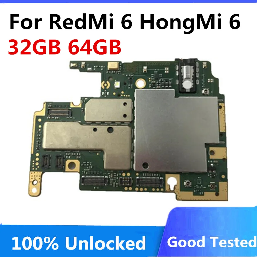 32 ГБ 64 для RedMi 6 оригинальная материнская плата HongMi логическая с полными ЧИПАМИ