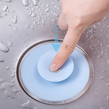 

2Pcs Kitchen Sink Stopper Sink Strainer 2-In-1 Bathroom Sink Shower Hair Strainer Sink Plugs Drain Plug Hole Hair Catcher