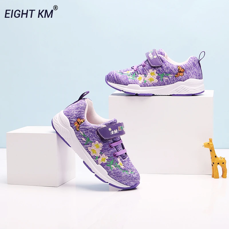 

EIGHT KM American Designer Work AZALEA Lace-up Embroidery Kids Sport Running Shoes Hook Loop Girls Boys Fashion Casual Sneaker