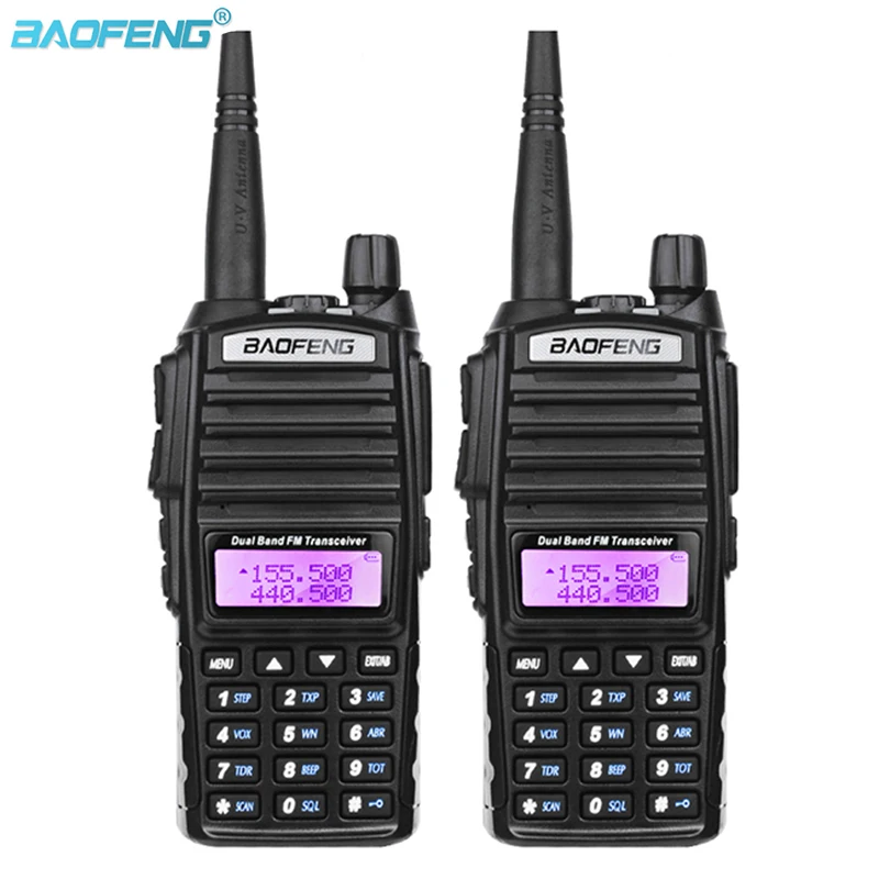 2 шт. Новинка Портативная рация Baofeng UV-82 с наушником и кнопкой CB Ham Радио Vhf Uhf двухдиапазонный Baofeng UV 82 UV82