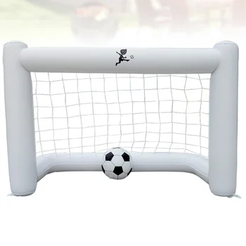 

160cm Inflatable Football Gate with Net Inflatable Soccer Game Floating Football Goal (1PC Gate + 1pc Football White)