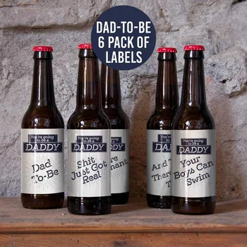 

Custom 6 pcs Dad To Be Beer Labels We're Pregnant Labels Party Wine Labels Pregnancy Announcement Ideas