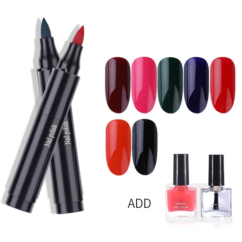 

New Nail Polish Pen Lazy Pen Multi-Color Optional Free Baking Solid Color Durable Waterproof Quick-Drying Nail Polish Pen