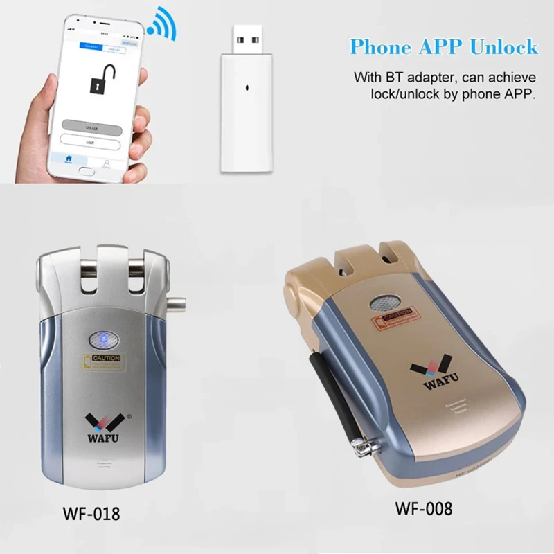 WAFU Bluetooth 433 МГц/315 МГц Частота адаптер подходит для всех WF-008/WF-018/WF-010/WF-011 дверные замки