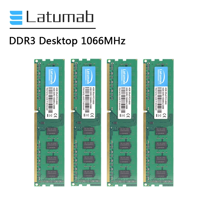 

Latumab DDR3 RAM 2GB 4GB 8GB 1066MHz PC Memory Desktop Memory PC3-8500 DIMM Memory 240Pin 1.5V Memoria DDR3 RAM Memory Module