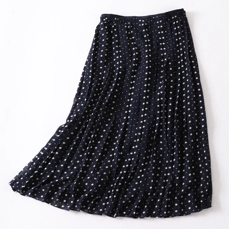 

A Generation of Straight Pleated Dotted Print Medium-length Waist Skirt Half-length Short Skirt Entity