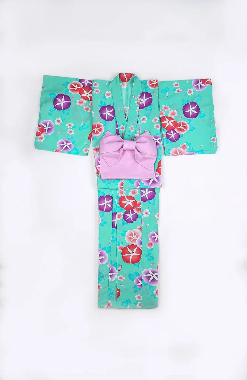 Женское японское традиционное хлопковое кимоно для косплея кимоно kawaii japan yukata кимоно женское кимоно с цветочным принтом платье с obi