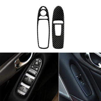 

2Pcs Carbon Fiber Window Switch Button Panel Cover Trim Decor Sticker For Infiniti Q60 2014 2015 2016 2017 2018 2019 Car Styling