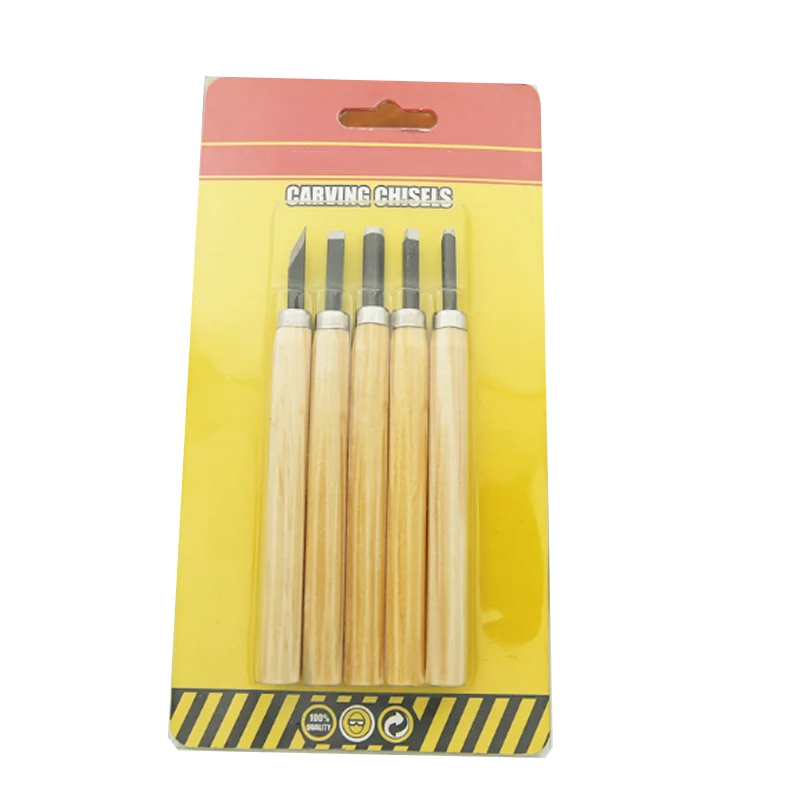 

5pcs/Set Hand Wood Carving Chisels Knife Tool DIY Woodworking Engraving Hand Tools Student Art Rubber Stamp Carving Knifes