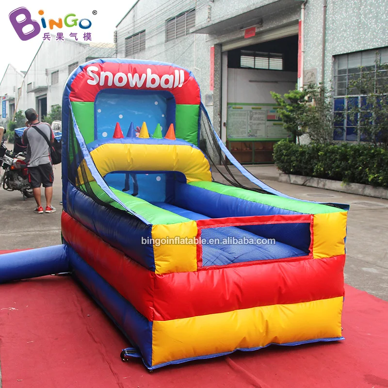 EXQUISITE CRAFT 2.5x1.3x2m Inflatable Snowball Game Machine for Event or Shopsale / Inflatable Snowball Shooting Toys 3
